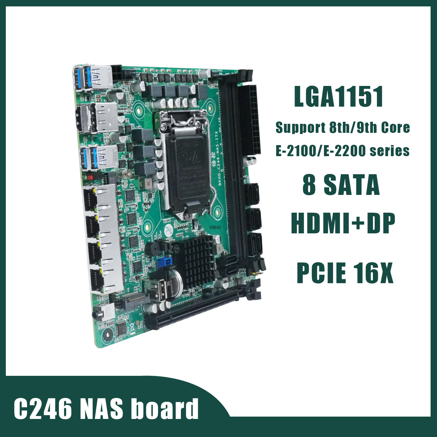 C246 NAS マザーボード 8 SATA 3.0 4*2 - Nas Motherboard 8 Sata Mini Itx のレビューと価格